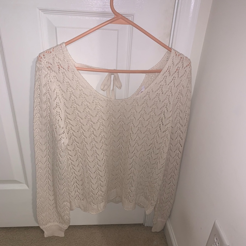 ⭐️NWT Candie’s Ivory Silk Sweater